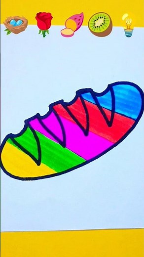 🪺🌹🍠🥝💡 how to draw a bread and colouring #art #shorts #bread