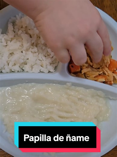 Hoy te muestro cómo preparo papilla de ñame para bebés, una opción suave, nutritiva y apta desde los 6 meses (según indicación pediátrica). La cociné hasta que quedó bien blandita, la trituré y la serví con arroz blanco y pollo en salsa, un almuerzo completo y lleno de sabor ideal para toddlers y bebés en transición a sólidos. El ñame es una raíz rica en energía, vitaminas del grupo B, potasio y fibra suave. ¡Perfecta para apoyar el crecimiento y la digestión de los más pequeños! Si buscas ideas