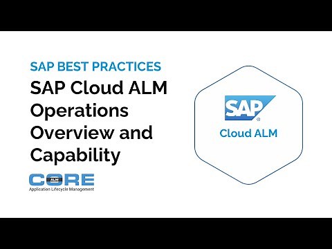 SAP Cloud ALM Operations – Overview and Capability
