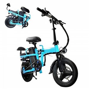 14 inch folding ebike 2 seat electric bicycle helight adjustable long range | eBay