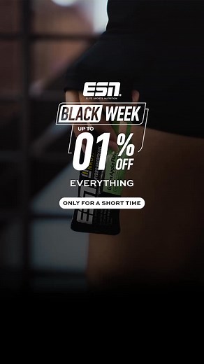 🔥 ESN BLACK WEEK 🔥 The biggest sale of the year is here – with the best deals you can get. 💥 Up to 50% off everything ⚡ New products & restocks 🏆 Only for a limited time – while stocks last Now’s the time to stock up on premium quality made in Germany. Whether it’s proteins, snacks or boosters – grab the best deals of the year. Save big. Perform bigger. 💪 With code TOPDEAL | ESN