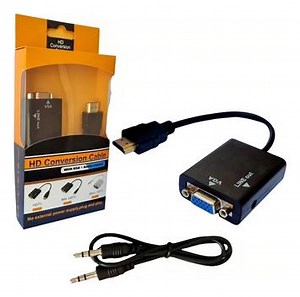 Adaptador Convesor Vga Para Hdmi Com Áudio E Vídeo Full Hd HdmiVga00 - HD Conversion cable - Adaptador de Áudio - Magazine Luiza