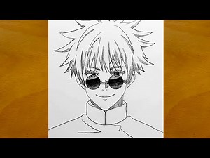How to Draw Gojo Satoru Step by Step || Easy Anime Drawing || Jujutsu Kaisen Art