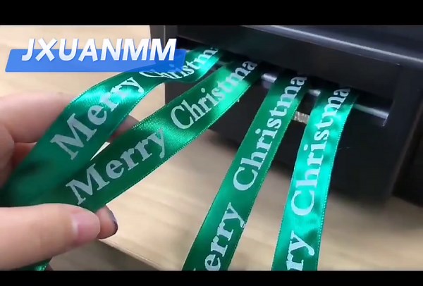 Satin Ribbon Printing Machine Digital Ribbon Printer, Label Printer Foil Stamping Printing Machine for Gi-ft Wrapping, Supports 50+ Languages for Christmas Party,SingleRow