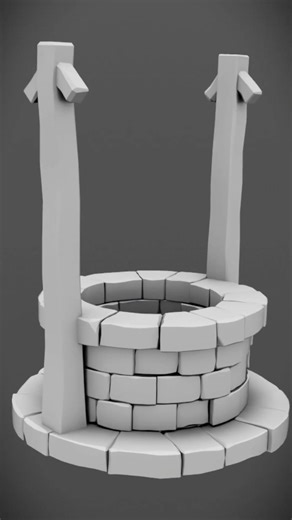 Stone Well Construction in 3D #modeling #3d #houdini