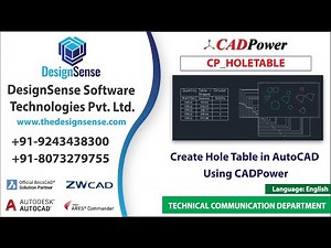 Hole Chart, Hole Table in AutoCAD, BricsCAD, ZWCAD With CADPower