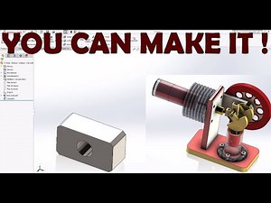 Solidworks Complete Project Stirling Engine-13-Slider Glissière-PART DESIGN-STEP BY STEP