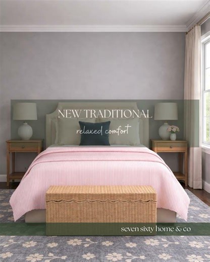 Traditional Bedroom with Coastal Style | Neutral Bed Styling Ideas
