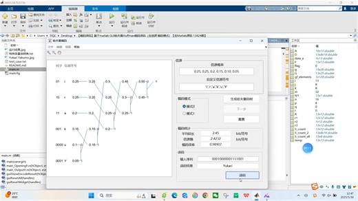 【编码译码】基于matlab GUI哈夫曼Huffman编码译码（含信源 编码模式）【含Matlab源码 13424期】