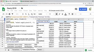 Google Sheets - QUERY