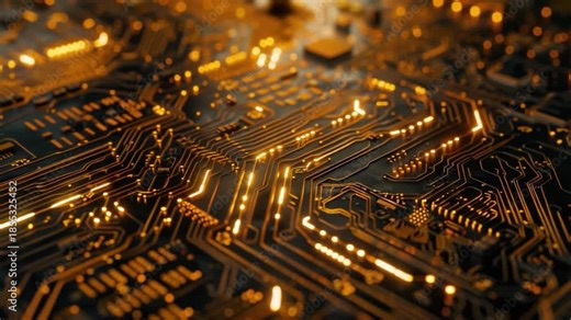 Video A detailed view of a computer circuit board with various components and wires