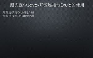 跟光磊学Java-开源连接池Druid的使用