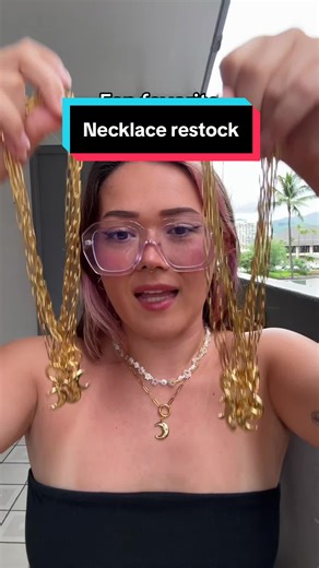 Gold Lunar dance necklace is back is stock! #smallbusiness #mooncharm #celestial #stainlesssteel #jewelrybusiness