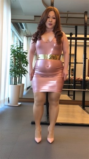 新体操AI女子学園 | 女神のレオタード on Instagram: "「💗托卵女子（臨月のマダム）💗」 "💗Cuckoo Girl (Madame in Her Term)💗" 妊娠中のため新体操部を育児休暇中のマダムです。🥰 出産が近く臨月のため、お腹の張りとおへそが出ています。😮 ※肥満体質ではございません。 This madam is currently on maternity leave from the rhythmic gymnastics club due to pregnancy. 🥰 She's nearing her due date, so her belly is bloated and her belly button is showing. 😮 ※I'm not overweight. ピンクに輝くドレスは、彼女にとって「マタニティドレス」の代わりなんですって。😂 セレブっぽい雰囲気が出ていますね。💯 Apparently, her sparkly pink dress is a "maternity dress." 😂 She h