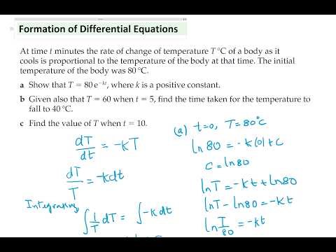Formation of Differential Equations / AS & A Level Mathematics / Practise Queations