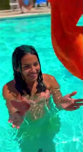 Mermaid Slips Off Pool Ladder and Wins Biggest Splash 😂🏊‍♀️ #shorts #mermaid