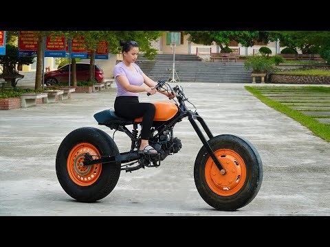 Genius girl builds a Monster chopper by herself, from scrap to a unique vehicle