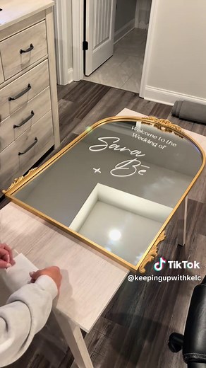 🤍Mirror Welcome Sign🤍 I’m so excited for you guys to see the rest of the projects for this wedding. They tuned out so Beautiful!🤍 #wedding #sign #welcome #mirrorsign #mirror #diy #tutorial #partyplanning #weddingsign #weddingdecor