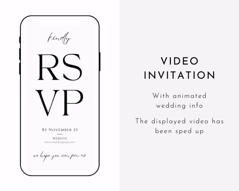 Digital Wedding Invitation Template, Minimalist Wedding Video Invitation, Animated Wedding Invite With Photo, Editable Template Download - Etsy