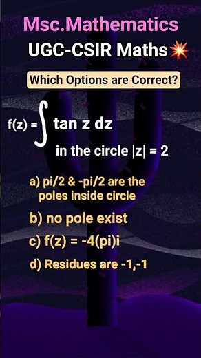 Residue based questions Msc.Mathematics Complex Analysis #complexanalysis #mscmaths #csirnet #shorts
