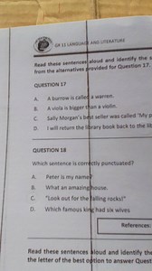 Question 17Read these sentences aloud and identify the sentenc... | Filo