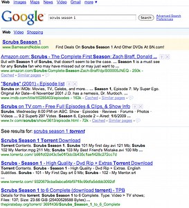 Google to searchers: would you like a .torrent of that show?