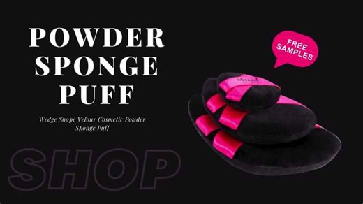 Black Water Drop Velvet Powder Sponge Wet and Dry Use Powder Puff Soft Beauty Makeup Puff with Ribbon