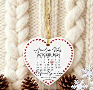 Cadeau d'adoption,Décoration de Noël pour l'adoption,Cadeau pour nouveaux parents,Décoration d'adoption pour les nouveaux parents 2025,Annonce d'adoption - Etsy France