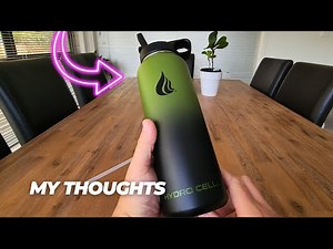 HYDRO CELL Stainless Steel Insulated Water Bottle with Straw - For Cold & Hot Drinks -ArmyBlack 40oz