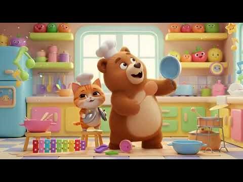 Spoons and Cups Noisy Kitchen Band 🍴🥁 | Fun Baby Songs & Nursery Rhymes for Kids | kitchen band song