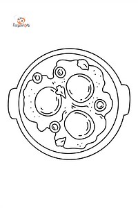 Fried Eggs colouring page ♥ Online or Printable for Free!