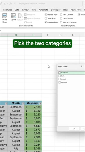 How to filter data in Excel with Slicers! #excel #slicers #datafiltering