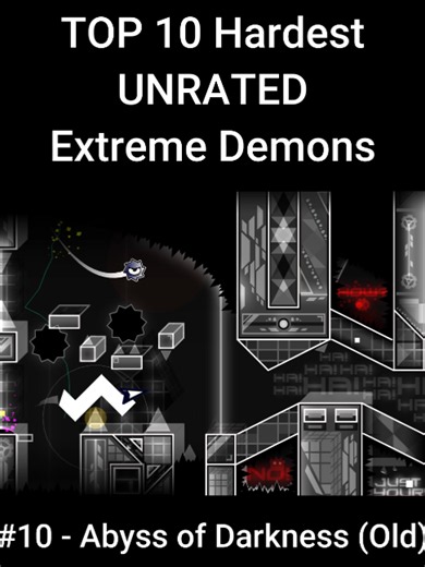 Top 10 Hardest Unrated Geometry Dash Levels