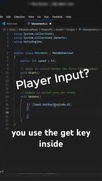 How to make a simple movement script in unity #coding #tutorial #unity