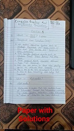 Computer graphics and multimedia applications|2018 Paper| BCA -401