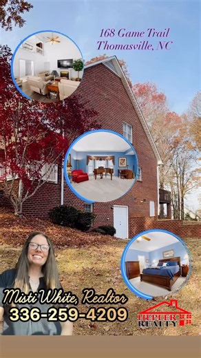 Misti White REALTOR® on Instagram: "Custom-Built Beauty in Thomasville, NC! ✨ 📍 168 Game Trail | East Davidson School District This stunning custom-built home offers the space and upgrades today’s buyers are searching for—plus NO city taxes! 🏡 4 bedrooms + bonus room 🛁 3.5 bathrooms 📚 East Davidson Schools Perfect for growing households, work-from-home life, or entertaining—this home truly checks all the boxes. • Triad MLS #1202114 • Raleigh MLS #10134156 • Canopy MLS #4321746 https://www.he