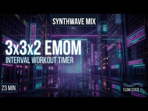 80s Synthwave EMOM | Interval Workout Timer | Visual Cues + Signal Tones | No Ads | Retrowave