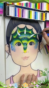 Dinosaur face painting is always a top favorite for kids! Sharp little teeth, bold dinosaur horns, and gradient scales— once it’s painted, kids immediately shout: “I’m a dinosaur!” 🦖✨ It’s cool, powerful, and super photogenic, perfect for booths, birthday parties, school events, and themed festivals. A highly requested design that never goes out of style! With clean shapes and simple strokes, a bit of gradient and highlights is all you need for a dynamic dino look. Want to learn this Dinosaur f