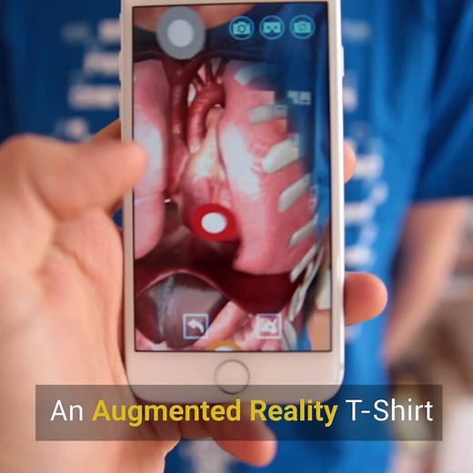 54K views · 832 reactions | Anatomical adventures await you with Virtuali-tee! Virtuali-tee is an augmented reality t-shirt that helps you learn about the human body. Currently only available at the Science Museum, gets yours in-store or online today. https://www.sciencemuseumshop.co.uk/fashion/clothing/virtuali-tee-t-shirt.htm | Science Museum | Facebook