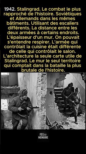 À Stalingrad Soviétiques et Allemands combattaient dans des pièces différentes du même bâtiment