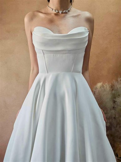 Sweetheart Wedding Dress Minimalist Bridal Dress - Etsy