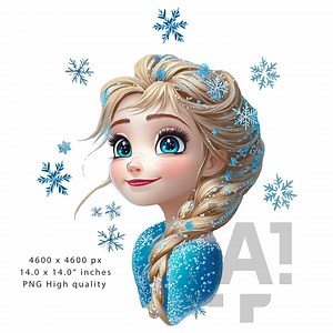Clipart Elsa Princess, Kawaii Cartoon Image, Digital Design Frozen PNG File for Sublimation, High Resolution, Instant Digital PNG Download - Etsy