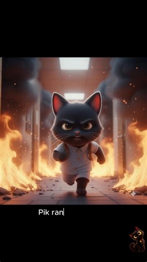 Pik the Brave Black Cat 🐈‍⬛ #animalstories #cat #cute#shorts