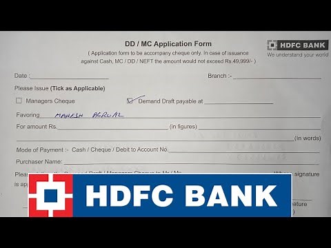 How to Fill HDFC Bank Demand Draft Form in 2026 ?