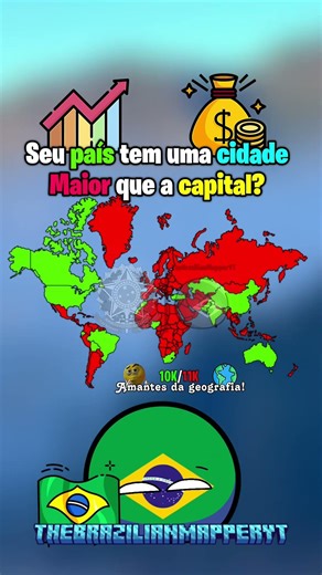 |• Seu País Tem Uma Cidade Maior Que A Capital? •| #map #mapper #mapping #geographythroughmaps