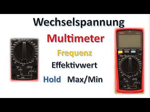 Multimeter measure AC voltages and frequency / measuring ranges / max/min -- hold / engineering