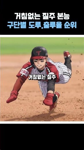 거침없는 질주 본능!💨KBO 구단별 도루 출루율 랭킹!🔥 #KBO #프로야구 #크보 #도루 #출루율 #쇼츠