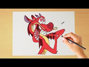 Drawing Mushu the Dragon | How to Draw Mushu Step by step | Mulan (Easy Drawing)