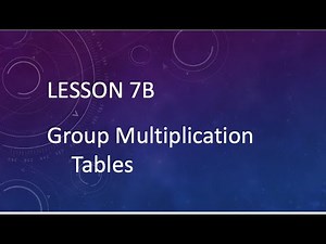 Lesson 7B 1 Group Multiplication Table