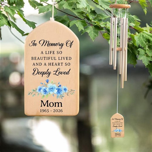 Personalized Memorial Wind Chime, in Memory of Mom, Remembrance Garden Decor - Etsy